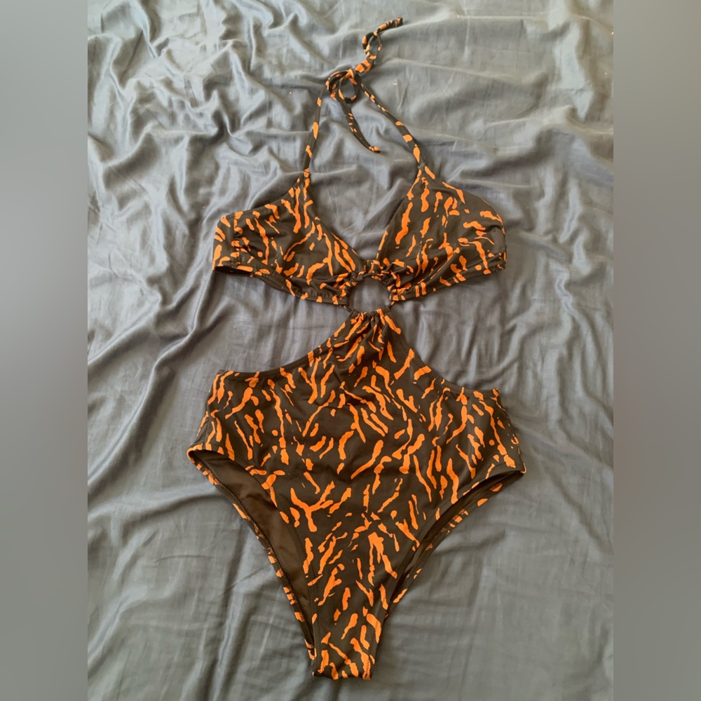 Black & Orange One-Piece